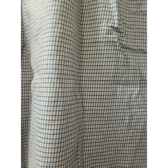 Peter Millar Button Up Shirt, Men's Large, Long Sleeve, Blue Gold Plaid, Cotton - Picture 4 of 9